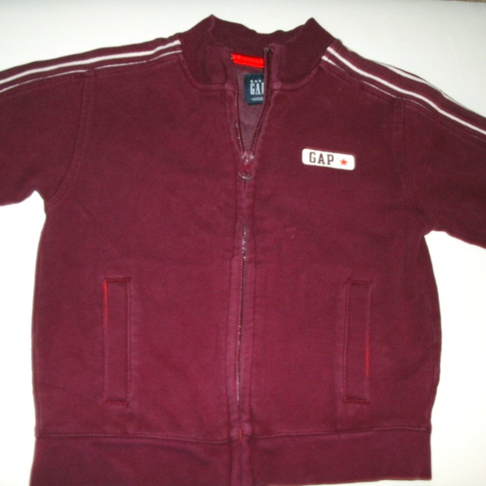 Gap Boys Track Jacket Track Full Zip Sweatshirt Burgundy Size 2T